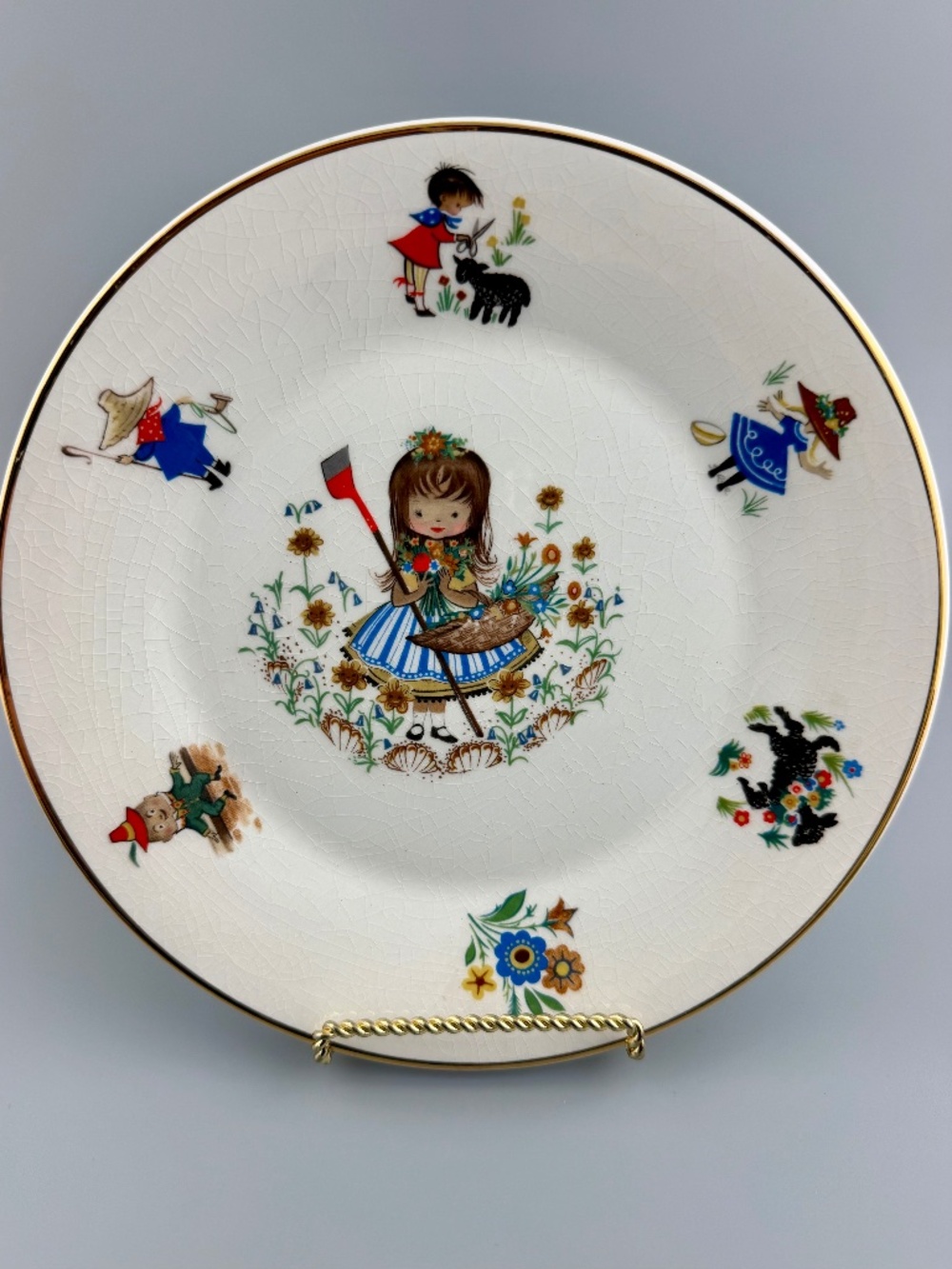 Arklow Republic of Ireland Mary Mary Quite Contrary Gold Trim Dish Vintage